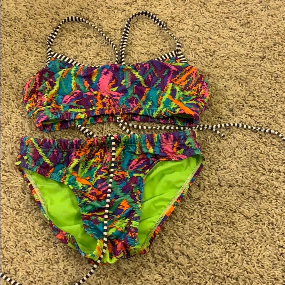 TYR patterned swim suit